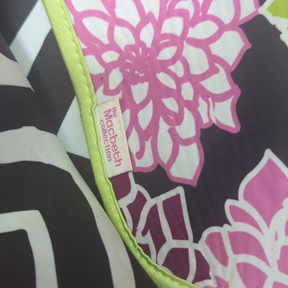 ❤️5/$25 Macbeth Collection Laptop Case Floral Laptop Sleeve Pink Green Design